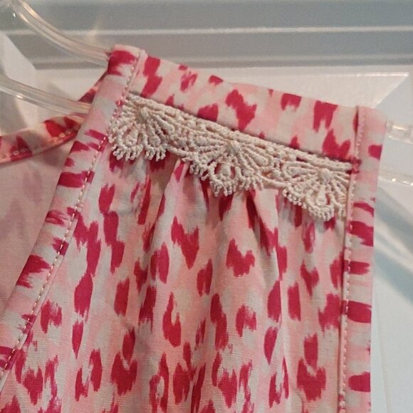 Belldini Pink Print Sleeveless Peplum Blouse Women's Size PXS - Picture 4 of 11